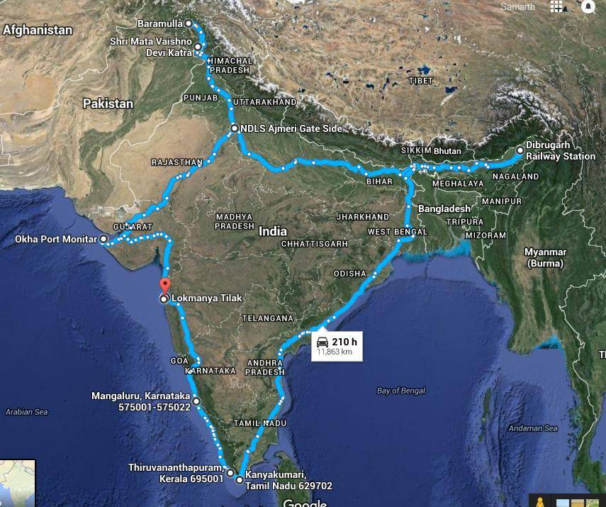Train journey through India